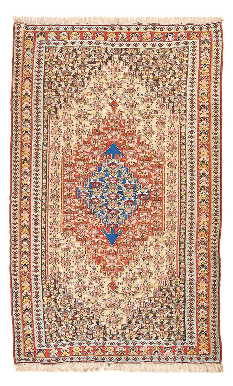 Kelim Seide Teppich 158x260cm - hellrot