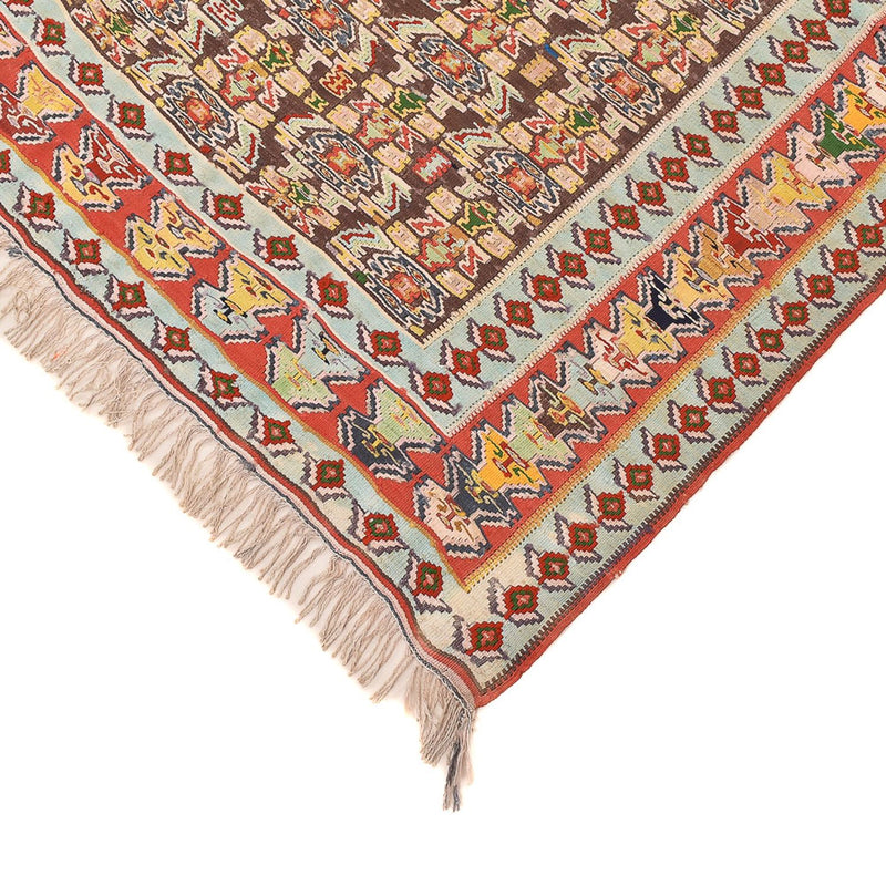 Kelim Seide Teppich 158x260cm - hellrot
