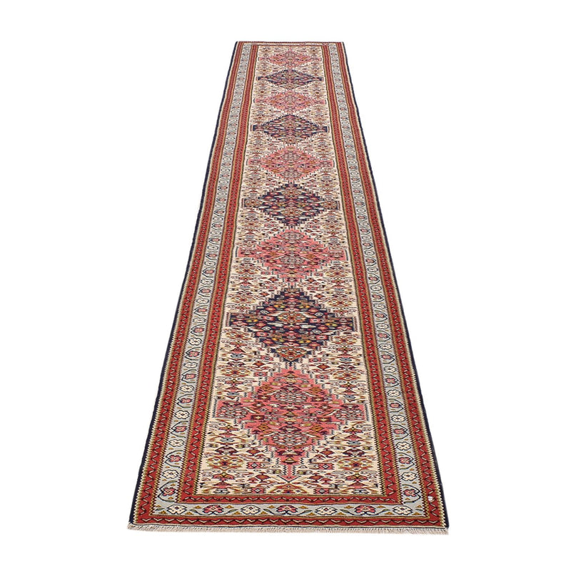 Kelim Seide Teppich 81x437cm - beige
