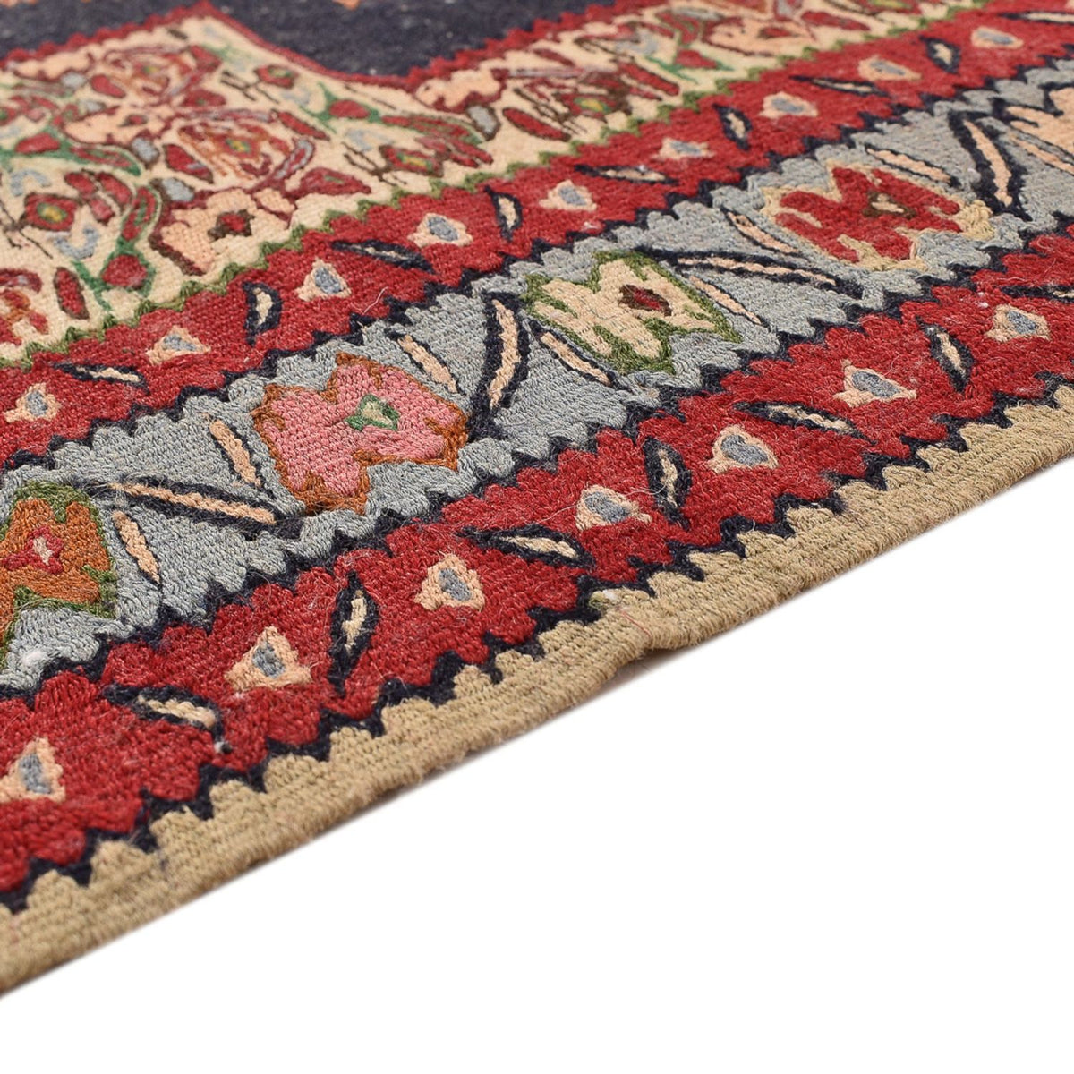 Kelim Senneh Teppich 87x395cm - dunkelblau