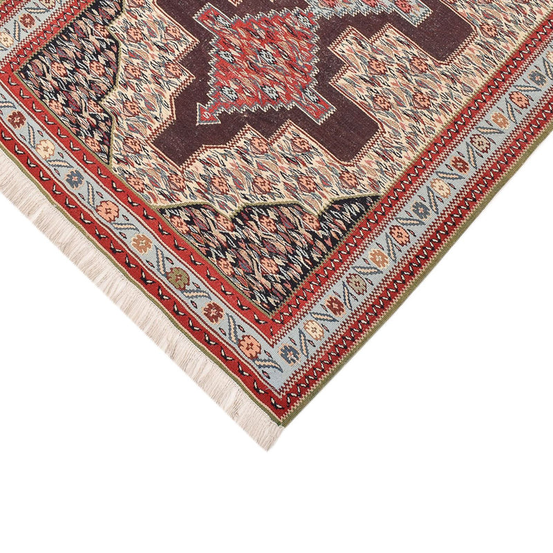 Kelim Seide Teppich 85x495cm - dunkelblau