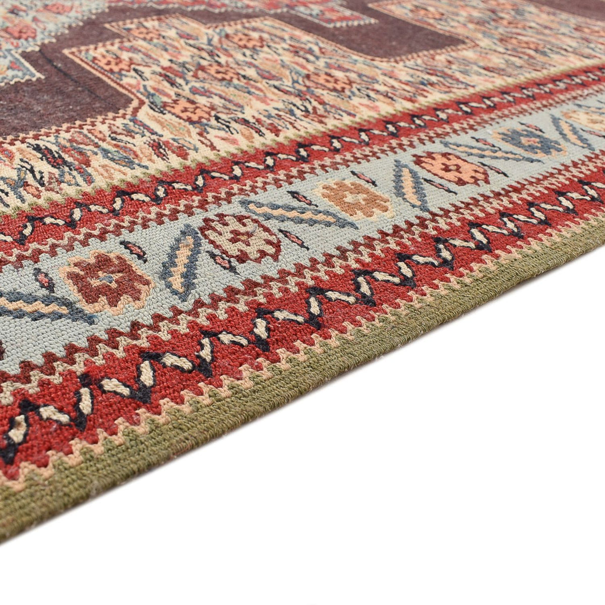 Kelim Seide Teppich 85x495cm - dunkelblau