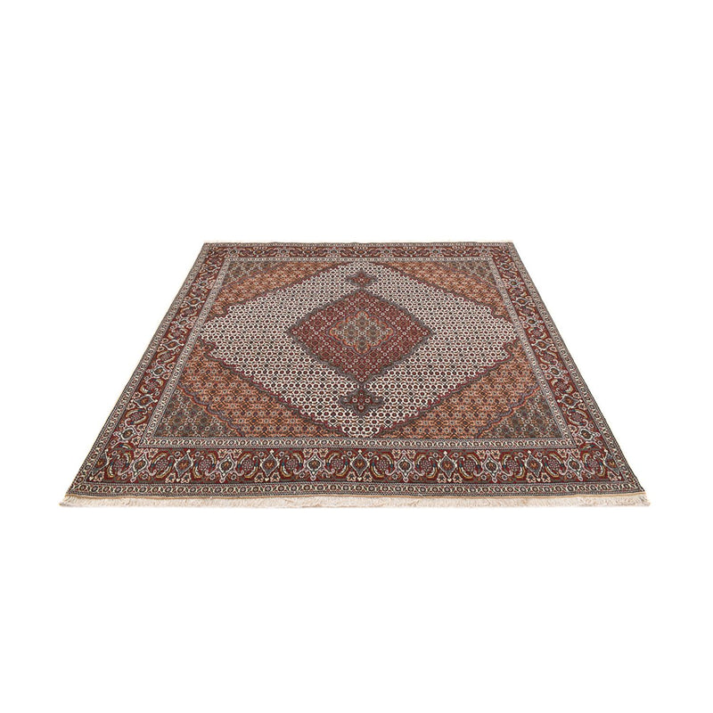 Täbriz - 40 Raj Teppich 202x204cm - Perserteppich - hellbraun