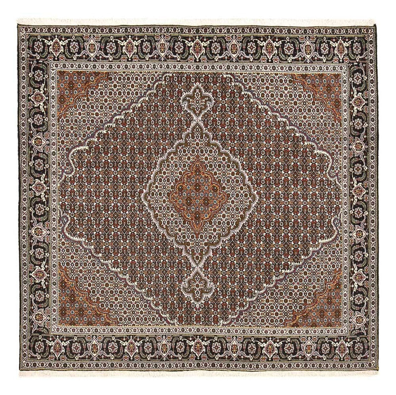 Täbriz - 40 Raj Teppich 200x200cm - Perserteppich - braun