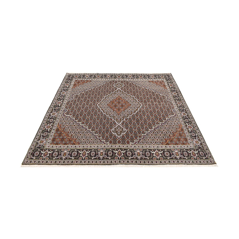 Täbriz - 40 Raj Teppich 200x200cm - Perserteppich - braun