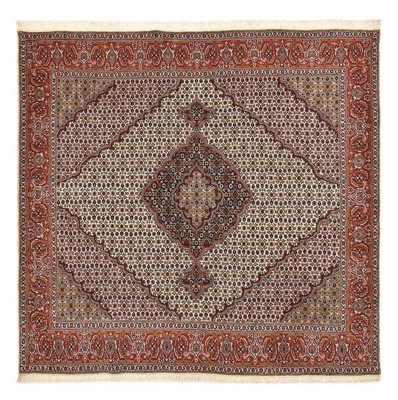 Täbriz - 40 Raj Teppich 193x205cm - Perserteppich - braun