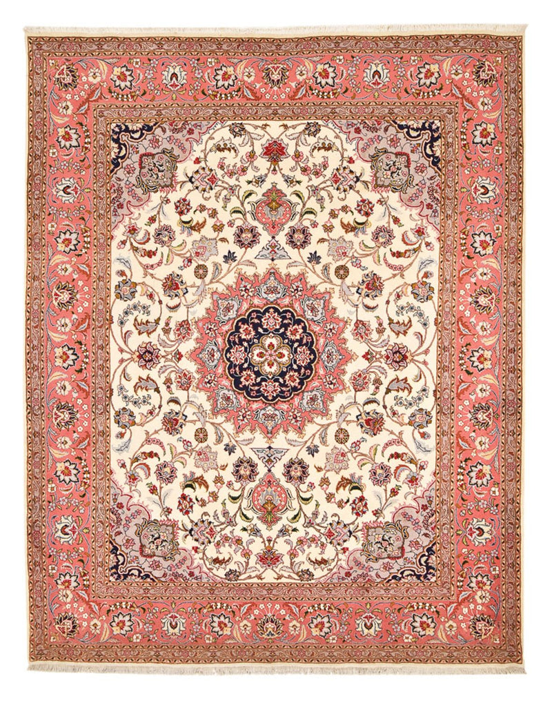 Täbriz - 40 Raj Teppich 246x325cm - Perserteppich - creme