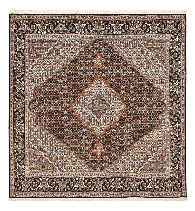 Täbriz - 40 Raj Teppich 200x207cm - Perserteppich - braun