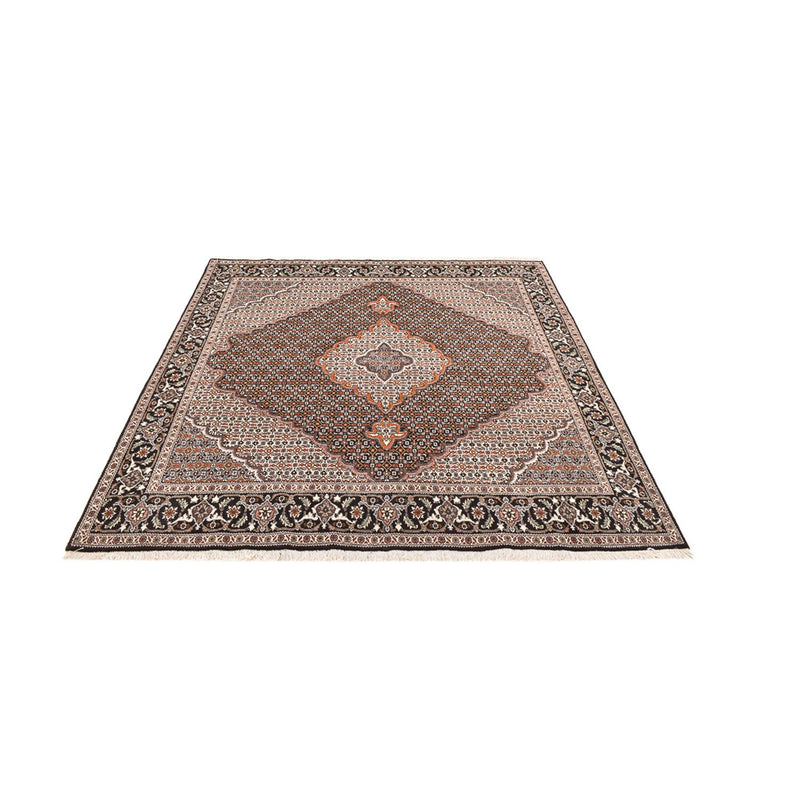 Täbriz - 40 Raj Teppich 200x207cm - Perserteppich - braun