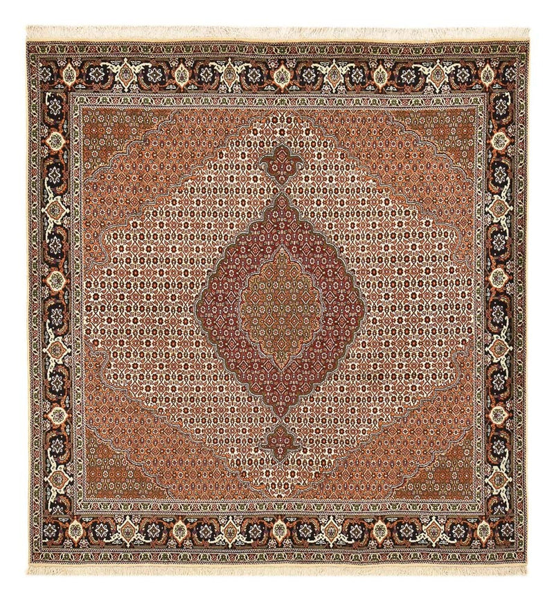 Täbriz - 40 Raj Teppich 198x209cm - Perserteppich - braun