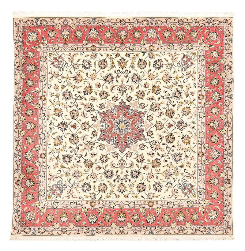 Täbriz - 50 Raj Teppich 201x202cm - Perserteppich - beige
