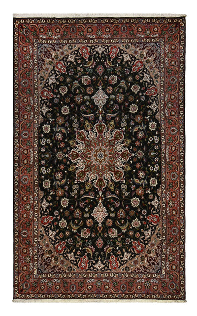 Täbriz - 40 Raj Teppich 197x316cm - Perserteppich - dunkelblau
