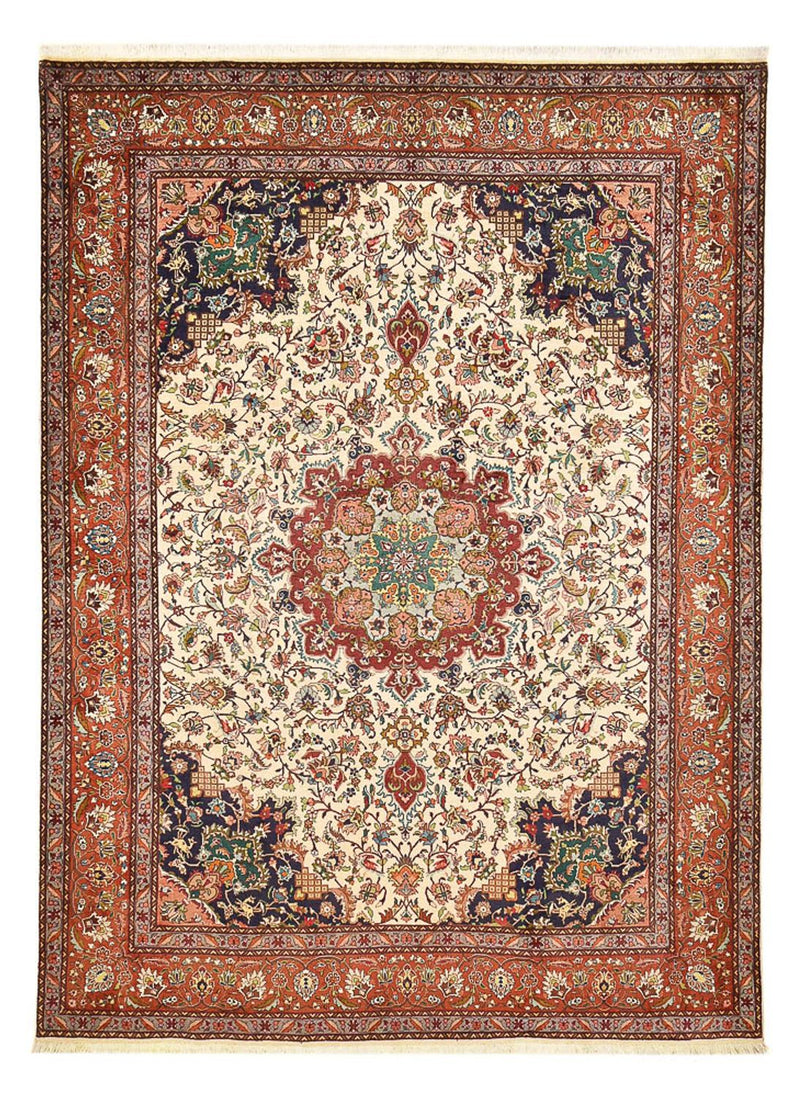 Täbriz - 40 Raj Teppich 258x356cm - Perserteppich - creme