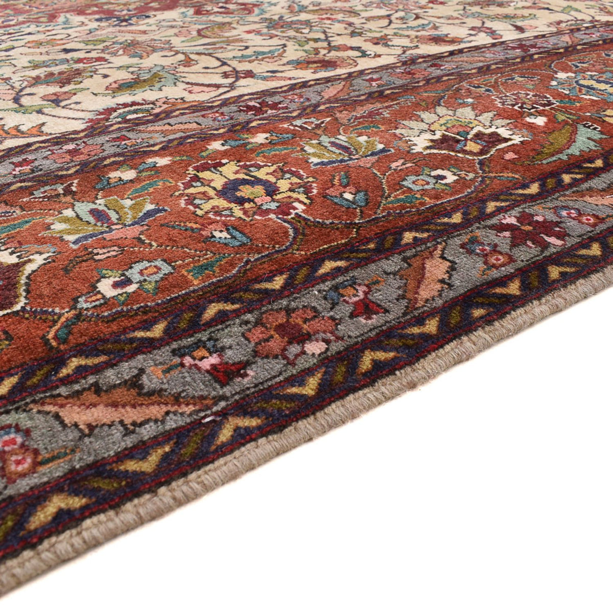 Täbriz - 40 Raj Teppich 258x356cm - Perserteppich - creme