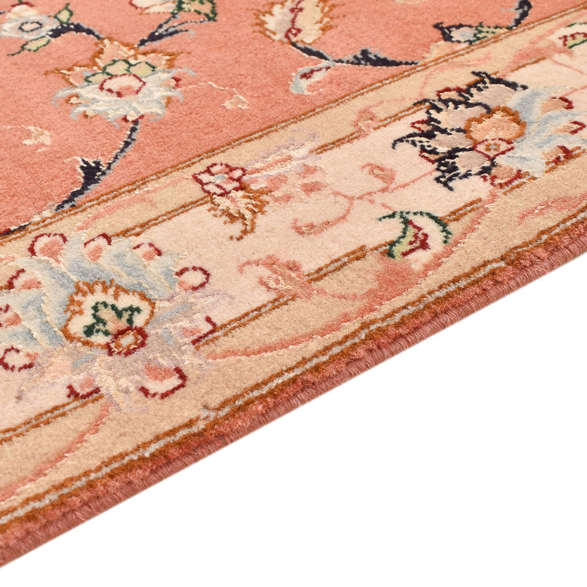 Täbriz - 50 Raj Teppich 80x203cm - Perserteppich - hellrot
