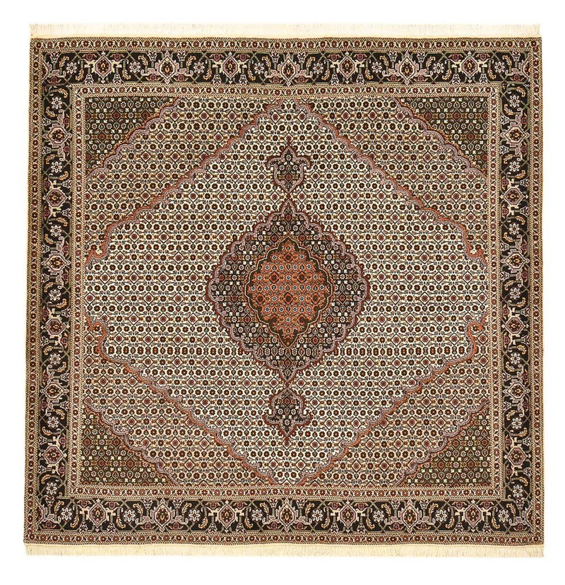 Täbriz - 40 Raj Teppich 198x203cm - Perserteppich - hellbraun