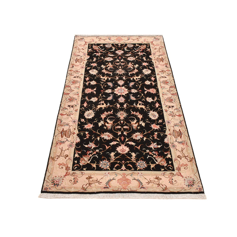 Täbriz - 50 Raj Teppich 100x204cm - Perserteppich - dunkelblau