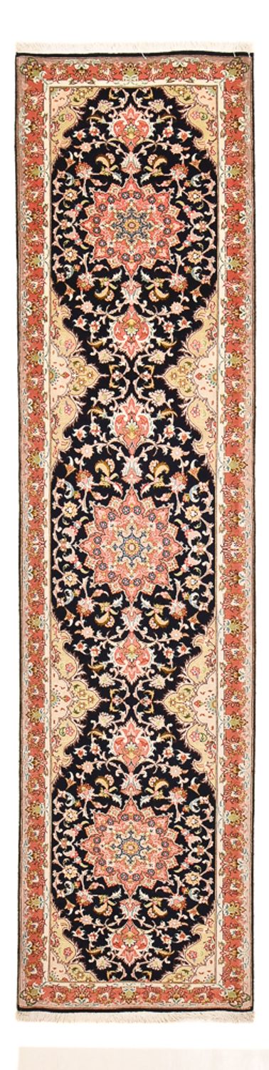 Täbriz - 60 Raj Teppich 74x308cm - Perserteppich - dunkelblau