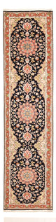 Täbriz - 60 Raj Teppich 74x308cm - Perserteppich - dunkelblau