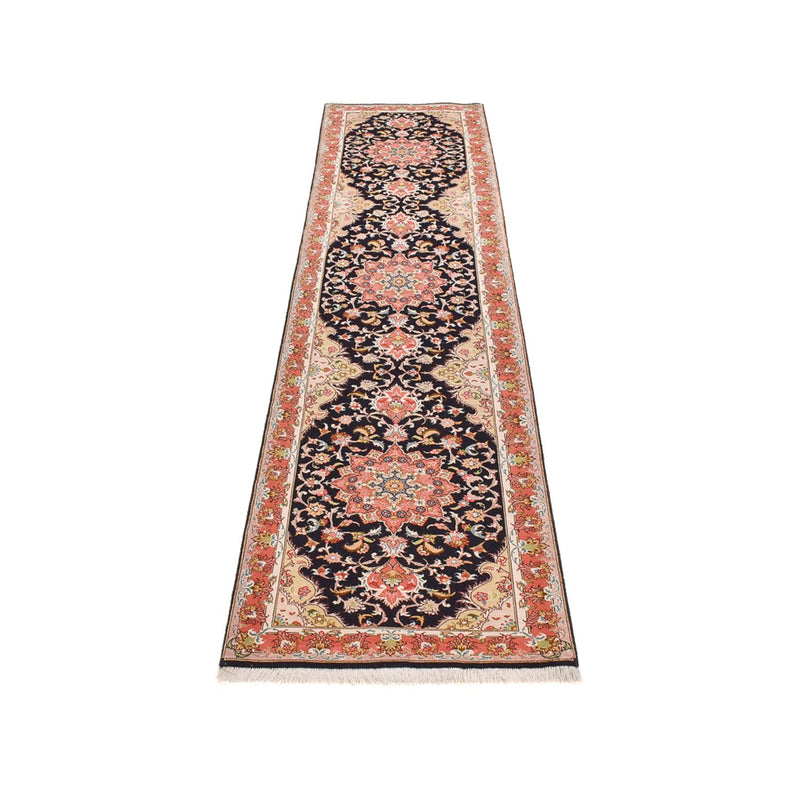 Täbriz - 60 Raj Teppich 74x308cm - Perserteppich - dunkelblau