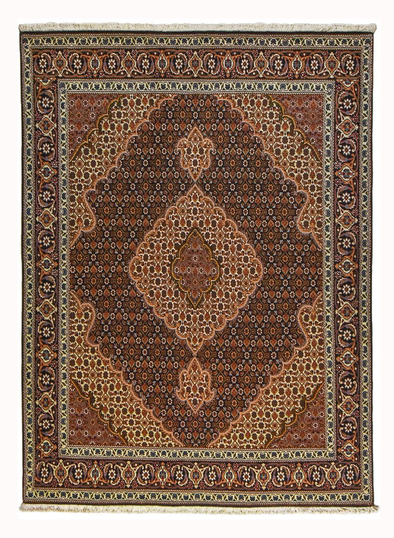 Täbriz - 40 Raj Teppich 152x202cm - Perserteppich - braun