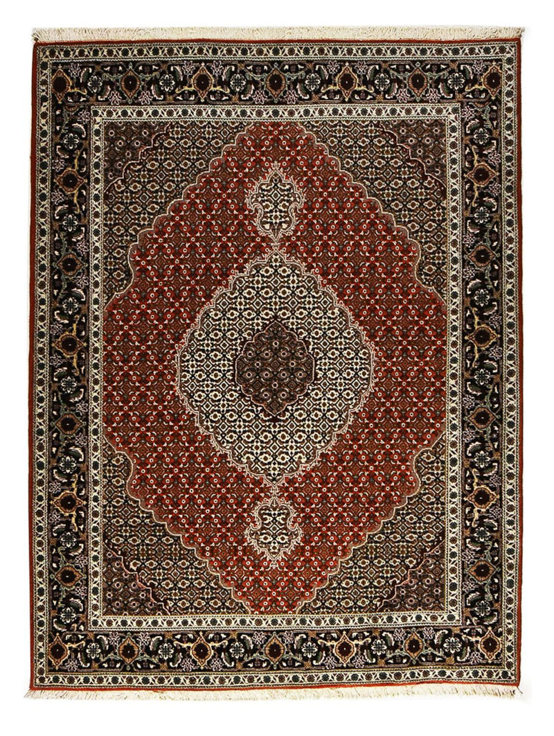 Täbriz - 40 Raj Teppich 153x205cm - Perserteppich - rot