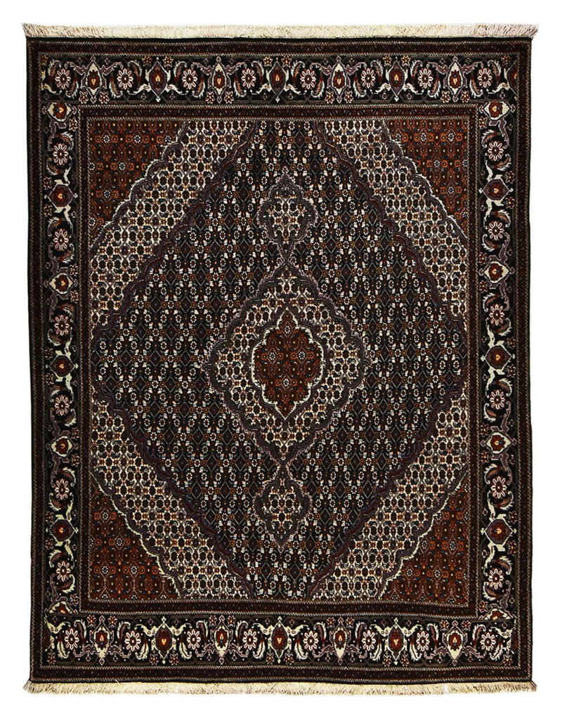Täbriz - 40 Raj Teppich 158x206cm - Perserteppich - anthrazit