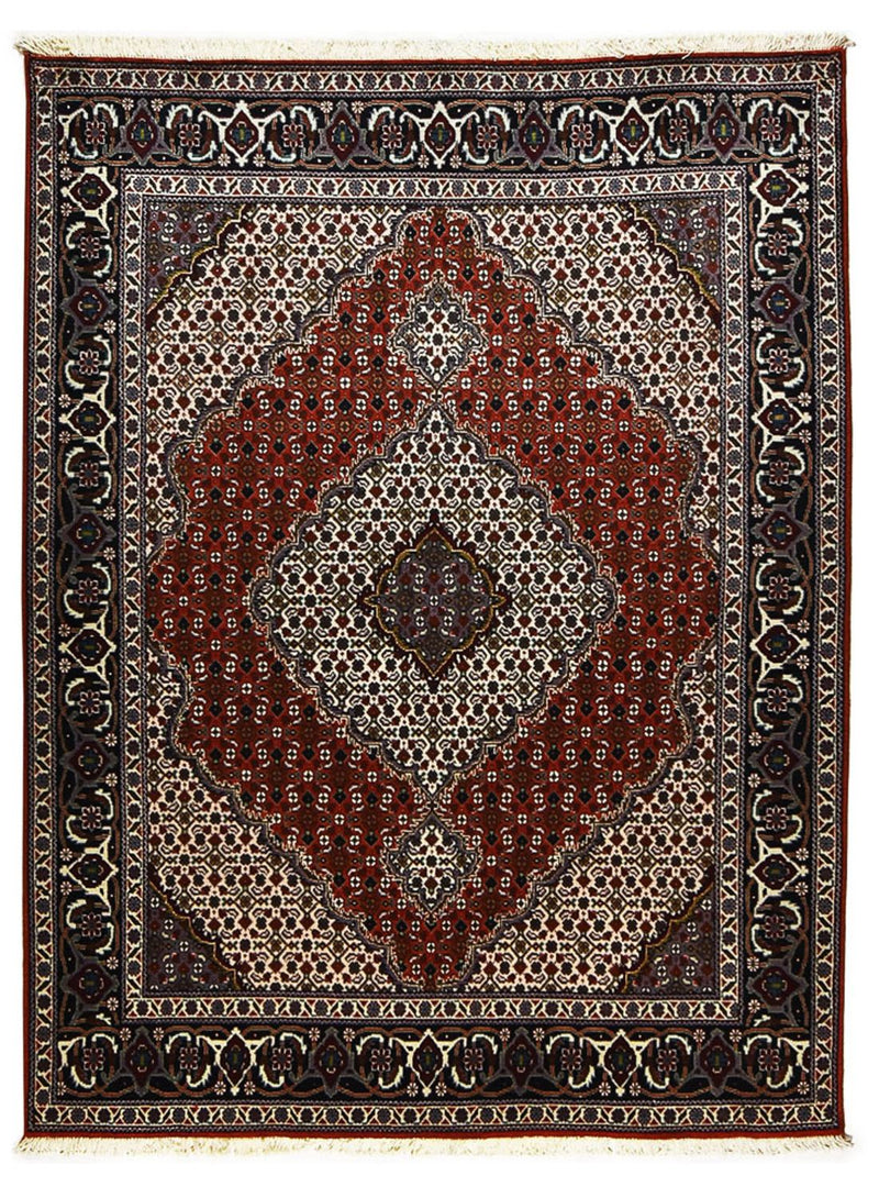 Täbriz - 40 Raj Teppich 154x200cm - Perserteppich - rot