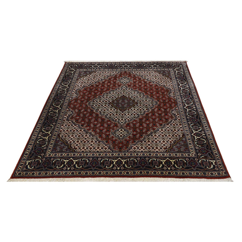 Täbriz - 40 Raj Teppich 154x200cm - Perserteppich - rot