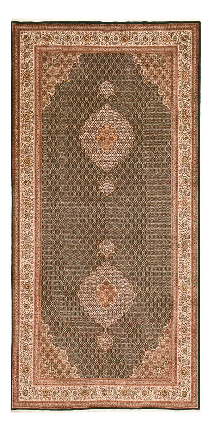 Täbriz - 50 Raj Teppich 200x404cm - Perserteppich - sand