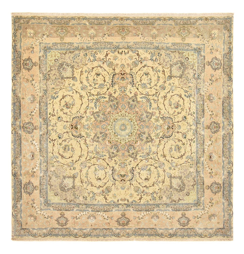 Täbriz - 50 Raj Teppich 251x267cm - Perserteppich - sand