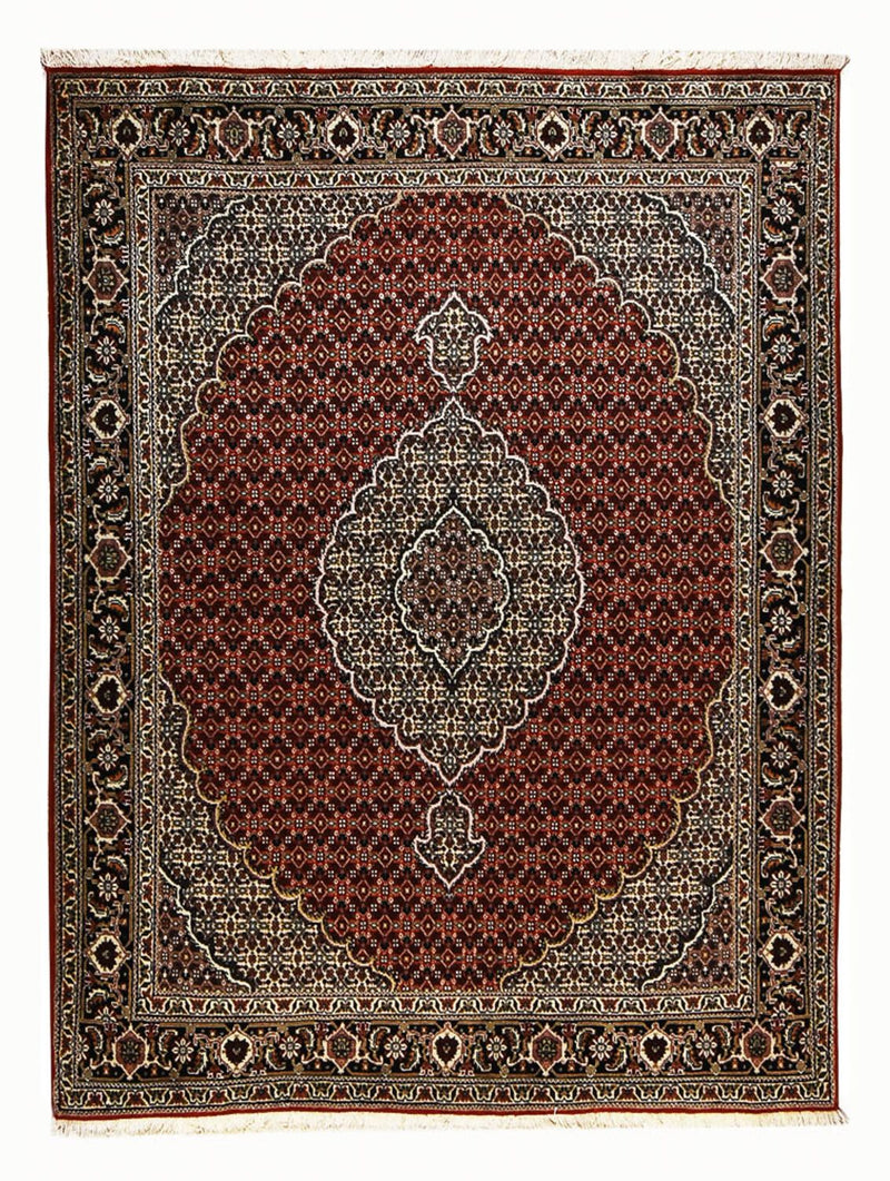 Täbriz - 40 Raj Teppich 154x202cm - Perserteppich - dunkelrot