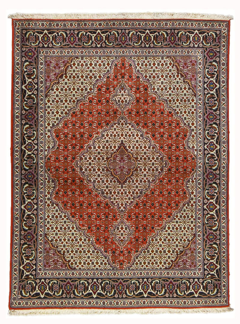 Täbriz - 40 Raj Teppich 151x201cm - Perserteppich - rot
