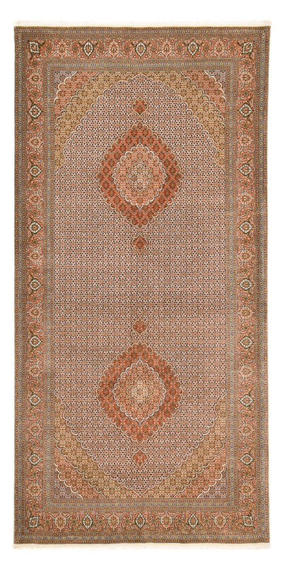 Täbriz - 50 Raj Teppich 200x403cm - Perserteppich - hellbraun