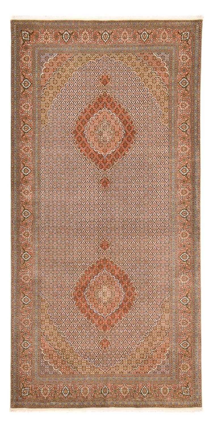 Täbriz - 50 Raj Teppich 200x403cm - Perserteppich - hellbraun