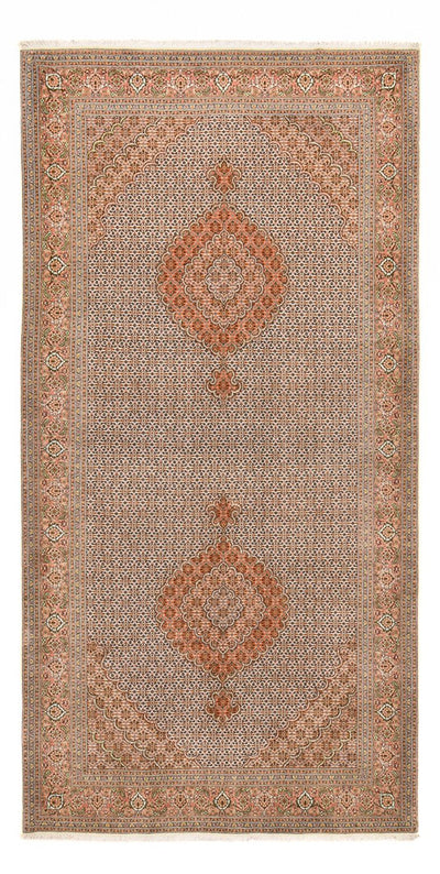 Täbriz - 50 Raj Teppich 201x408cm - Perserteppich - hellbraun