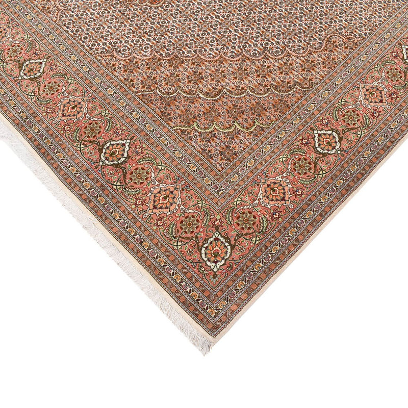 Täbriz - 50 Raj Teppich 201x408cm - Perserteppich - hellbraun