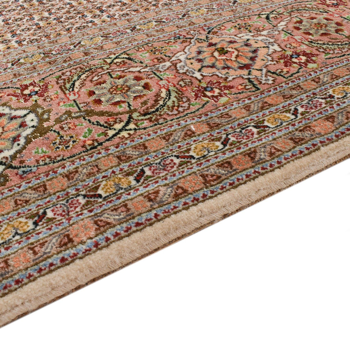 Täbriz - 50 Raj Teppich 201x408cm - Perserteppich - hellbraun