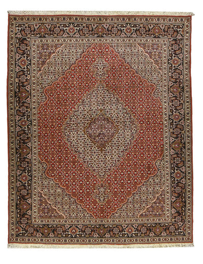 Täbriz - 40 Raj Teppich 156x204cm - Perserteppich - rot