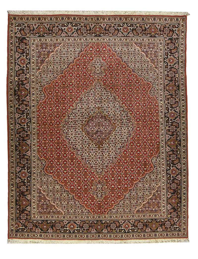 Täbriz - 40 Raj Teppich 156x204cm - Perserteppich - rot