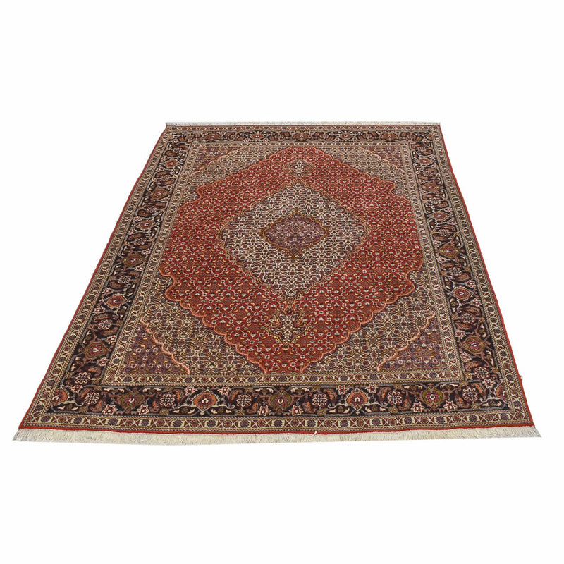 Täbriz - 40 Raj Teppich 156x204cm - Perserteppich - rot