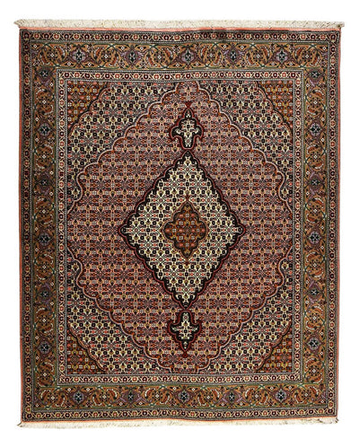 Täbriz - 40 Raj Teppich 155x190cm - Perserteppich - hellrot