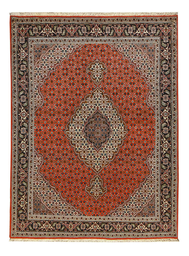 Täbriz - 40 Raj Teppich 155x205cm - Perserteppich - rot