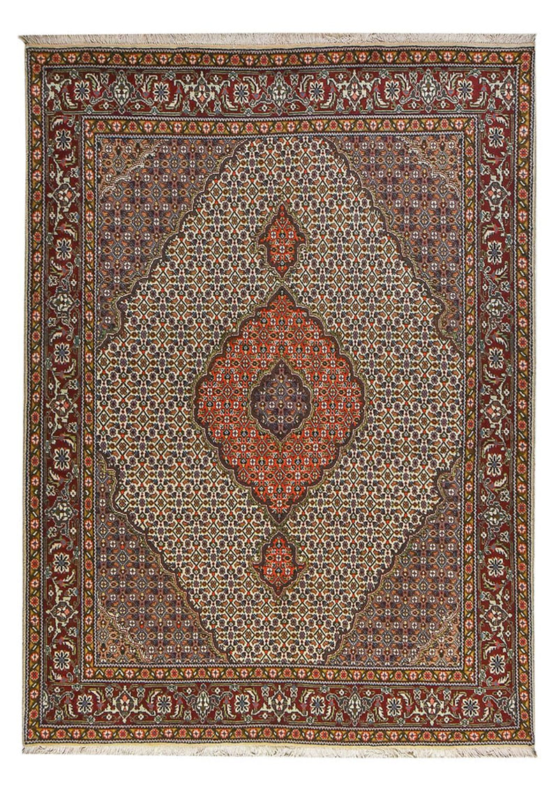 Täbriz - 40 Raj Teppich 153x210cm - Perserteppich - sand