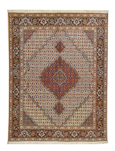 Täbriz - 40 Raj Teppich 152x202cm - Perserteppich - sand