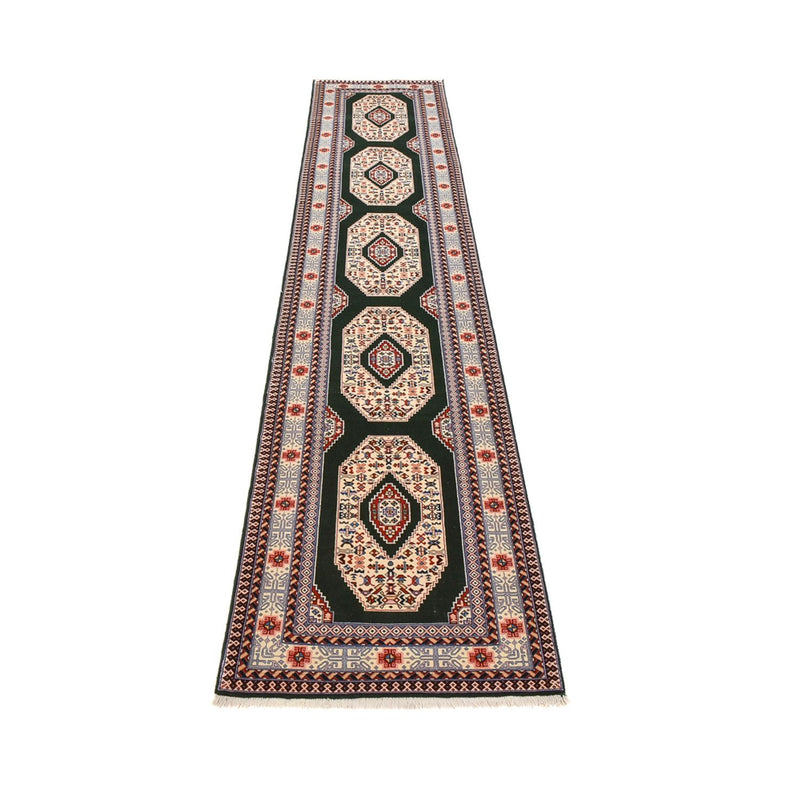 Täbriz - 60 Raj Teppich 74x372cm - Perserteppich - dunkelblau