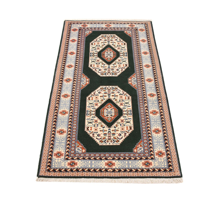 Täbriz - 50 Raj Teppich 77x182cm - Perserteppich - dunkelblau