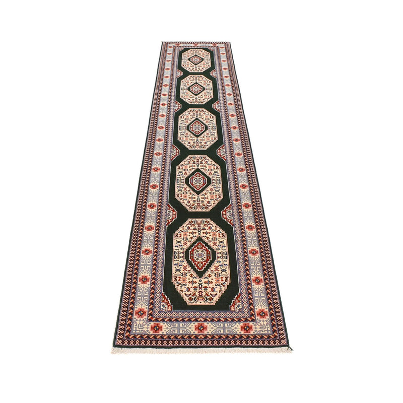 Täbriz - 60 Raj Teppich 75x370cm - Perserteppich - dunkelblau