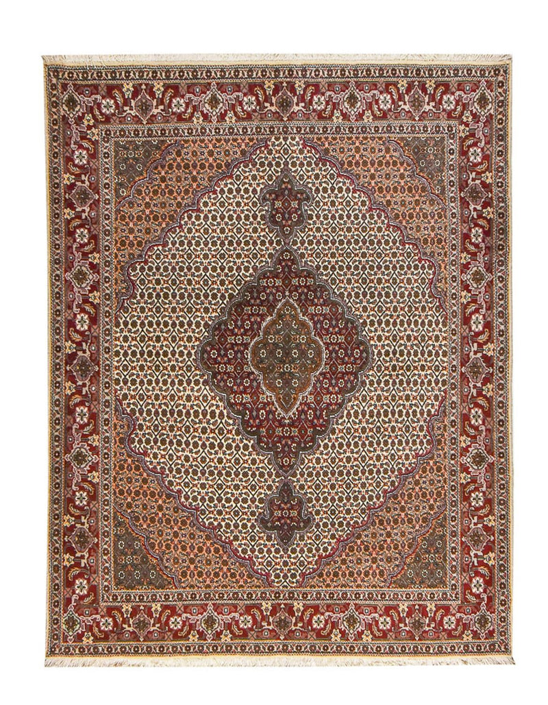 Täbriz - 40 Raj Teppich 154x198cm - Perserteppich - sand