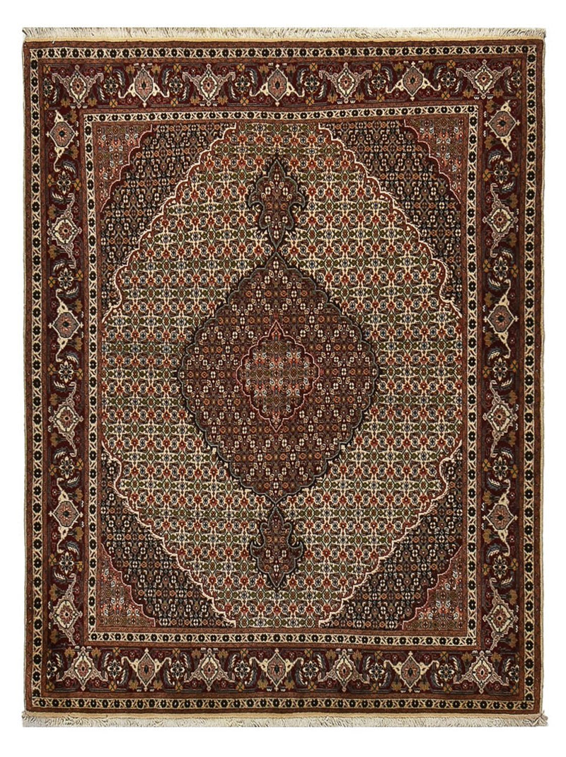 Täbriz - 40 Raj Teppich 156x203cm - Perserteppich - hellbraun